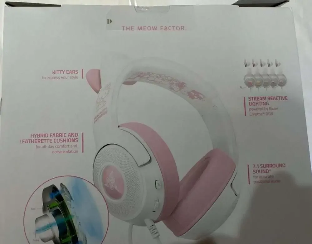 (N) Razer Kraken Kitty V2 Hello Kitty and Friends Edition Gaming Headset